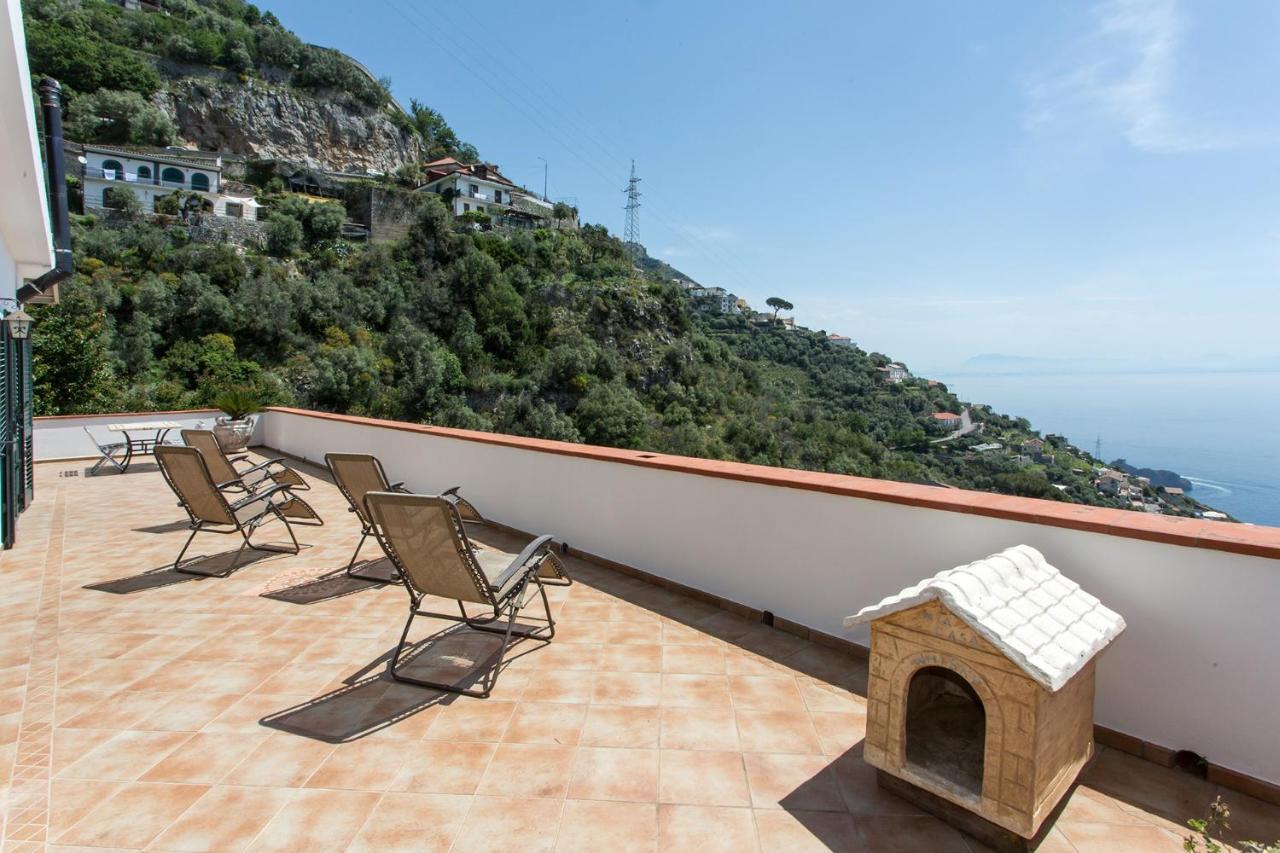 "Casalena" Villa A Furore Amalfi Coast Con Grande Terrazzo E Vista Sul Mare Exterior foto